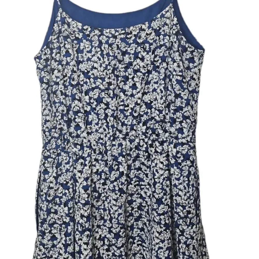J.Crew Blue Flowers Summer Dress Halter Sz 00 - Picture 8 of 9